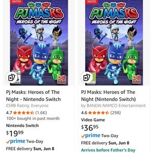 Nintendo Switch PJ Masks Adventure Game